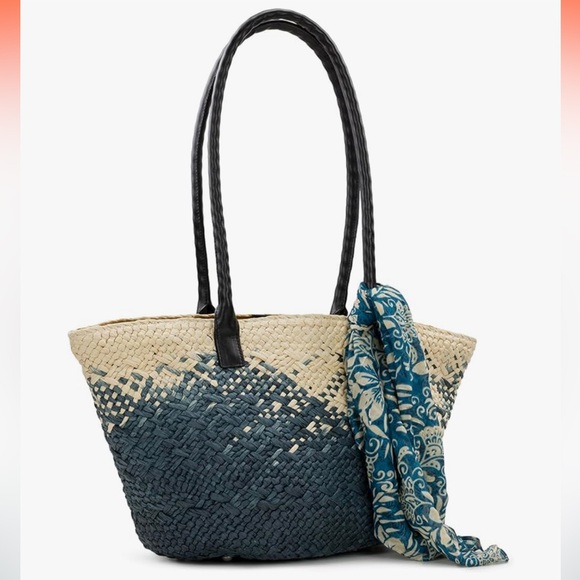 NWT Patricia Nash Calypso Woven Tote W/ GreekFloral Scarf